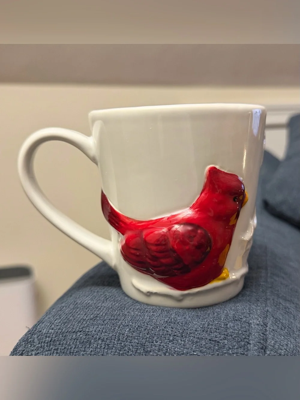 Pottery Barn Cardinal 3D Stoneware Mug